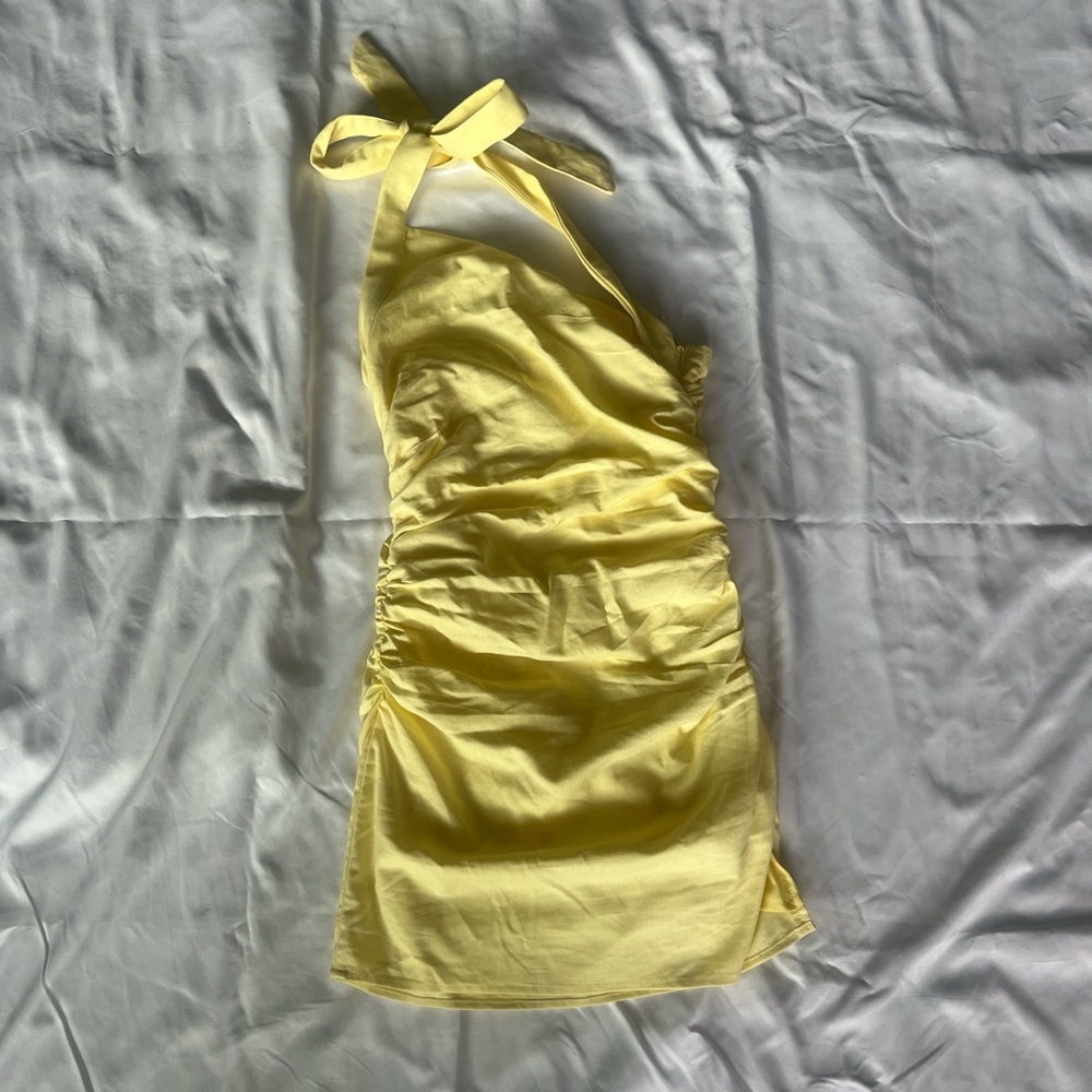Yellow Halter Mini Dress